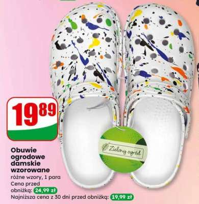 Obuwie ogrodowe damskie wzorowane