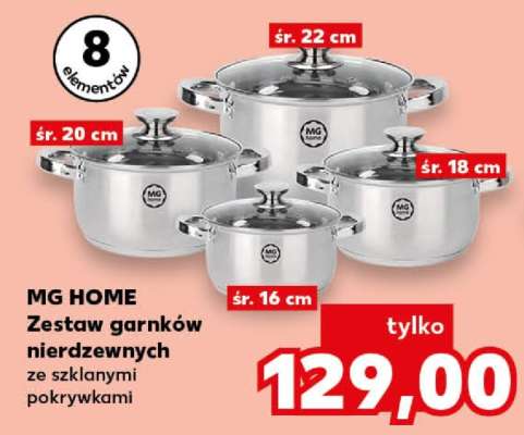 MG HOME Zestaw garnków nierdzewnych