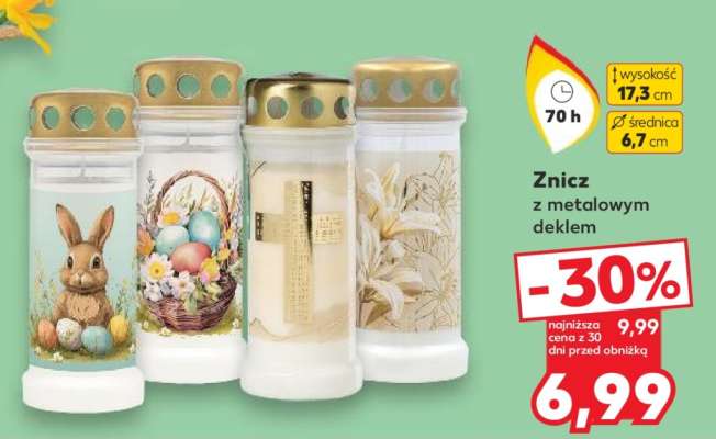 Znicz z metalowym deklem