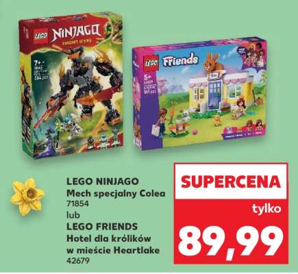LEGO NINJAGO Mech specjalny Colea 71854 lub LEGO FRIENDS Hotel dla królików w mieście Heartlake 42679