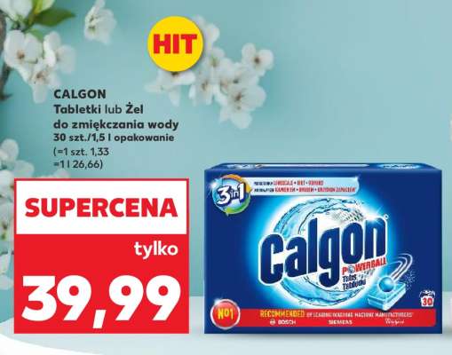 CALGON Tabletki lub Żel do zmiękczania wody 30 szt./1,5 l opakowanie