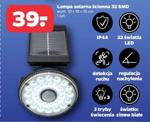 Lampa solarna ścienna 32 SMD