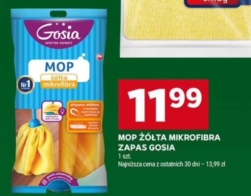 Mop żółta mikrofibra zapas Gosia