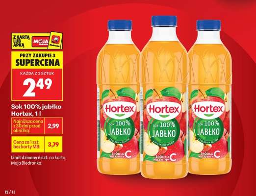 Sok 100% jabłko Hortex, 1 l