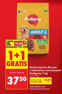 Sucha karma dla psa z wołowiną i warzywami Pedigree, 7 kg
