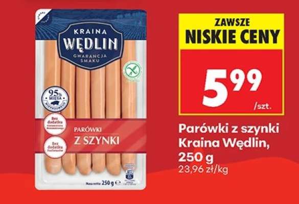 Parówki z szynki Kraina Wędlin , 250 g