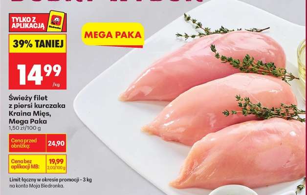 Świeży filet z piersi kurczaka Kraina Mięs, Mega Paka