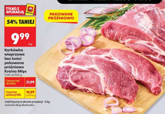 Karkówka wieprzowa bez kości pakowana próżniowo Kraina Mięs