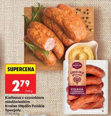 Kiełbasa z czosnkiem niedźwiedzim Kraina Wędlin Polskie Specjały