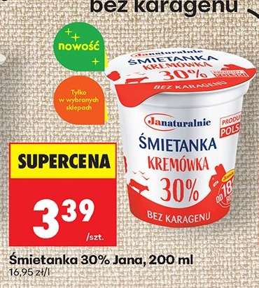 Śmietanka 30% Jana, 200 ml