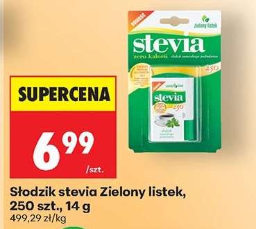Słodzik stevia Zielony Listek, 250 szt., 14 g