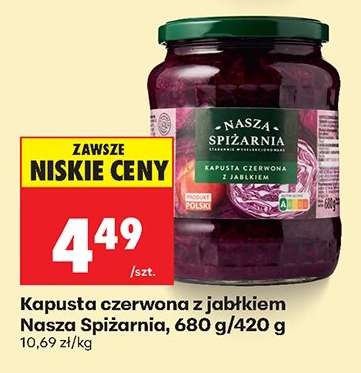 Kapusta czerwona z jabłkiem Nasza Spiżarnia, 680 g/420 g