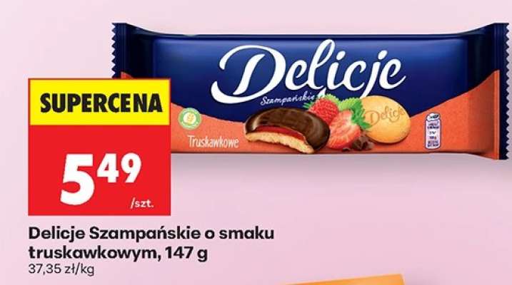 Delicje Szampańskie o smaku truskawkowym, 147 g