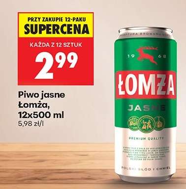 Piwo jasne Łomża 12x500 ml
