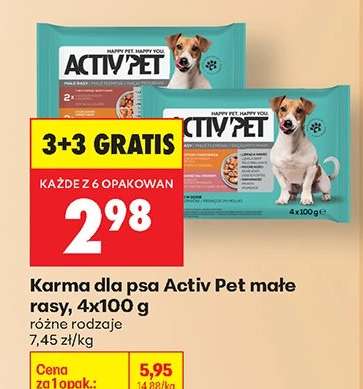 Karma dla psa Activ Pet małe rasy, 4x100 g