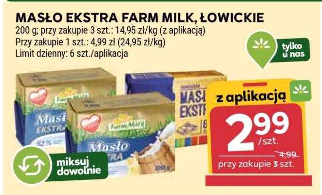 MASŁO EKSTRA FARM MILK, ŁOWICKIE