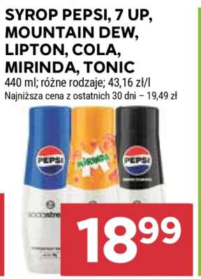 Syrop Pepsi, 7 Up, Mountain Dew, Lipton, Cola, Mirinda, Tonic