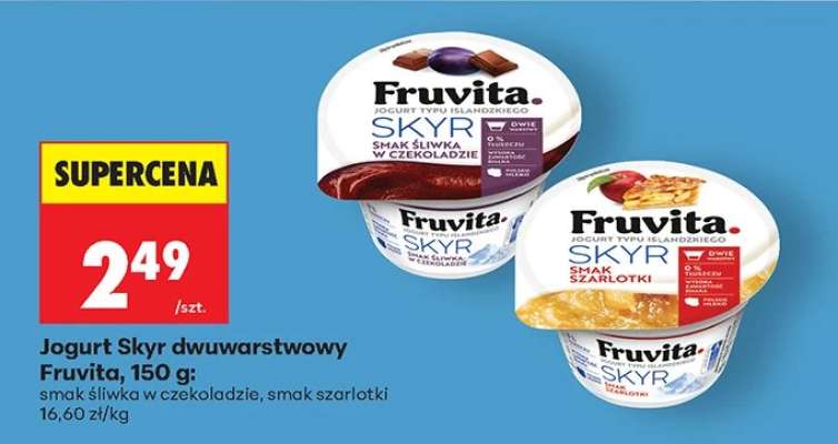 Jogurt Skyr dwuwarstwowy Fruvita, 150 g