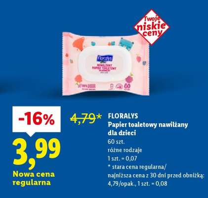 FLORALYS Papier toaletowy nawilżany dla dzieci