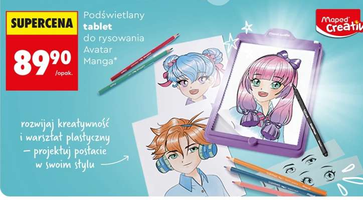 Podświetlany tablet do rysowania Avatar Manga