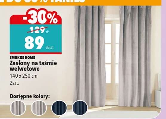 Zasłony na taśmie welwetowe