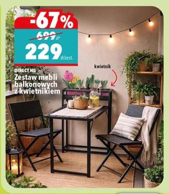 Zestaw mebli balkonowych z kwietnikiem