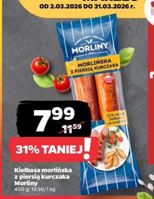 Kiełbasa morlińska z piersią kurczaka Morliny