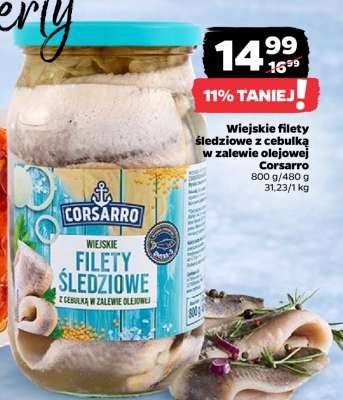 Wiejskie filety śledziowe z cebulką w zalewie olejowej Corsarro