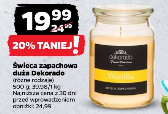 Świeca zapachowa duża Dekorado