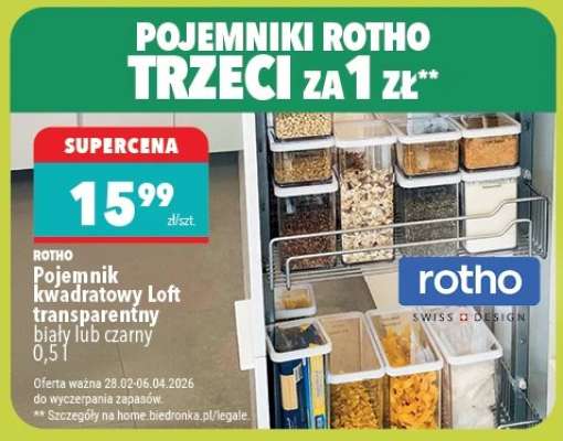 Pojemnik kwadratowy Loft transparentny biały lub czarny 0,5 l