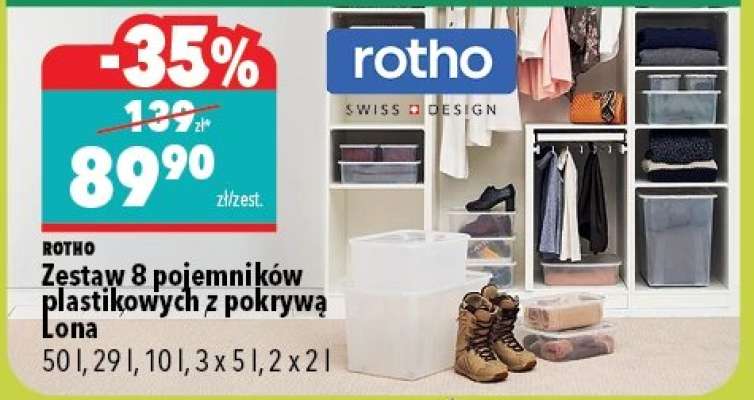 Zestaw 8 pojemników plastikowych z pokrywą Lona