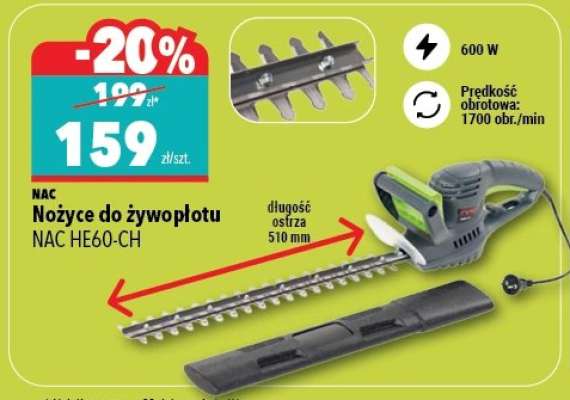 NAC Nożyce do żywopłotu NAC HE60-CH