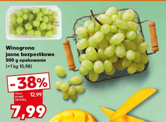 Winogrona jasne bezpestkowe 500 g opakowanie