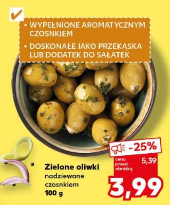 Zielone oliwki nadziewane czosnkiem 100 g