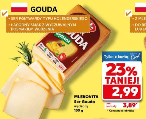 MLEKOVITA Ser Gouda wędzony 100 g