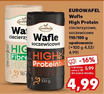 EUROWAFEL Wafle High Protein ciecierzycowe, soczewicowe 110/100 g opakowanie (=100 g 4,53/4,99)