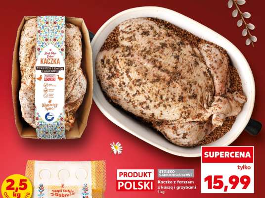 Kaczka z farszem z kaszą i grzybami