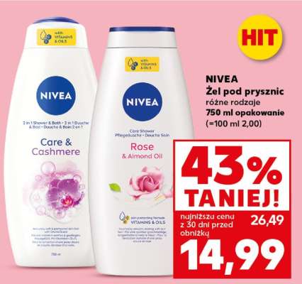 NIVEA Żel pod prysznic różne rodzaje 750 ml opakowanie