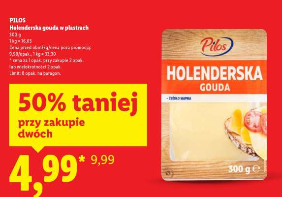 PILOS Holenderska gouda w plastrach