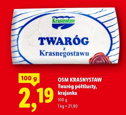 OSM KRASNYSTAW Twaróg półtłusty, krajanka