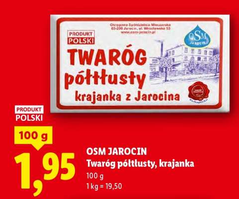 OSM JAROCIN Twaróg półtłusty, krajanka