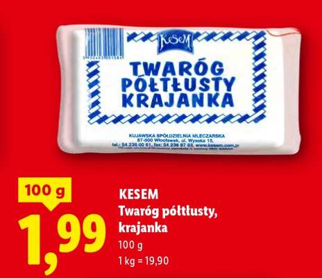 KESEM Twaróg półtłusty, krajanka