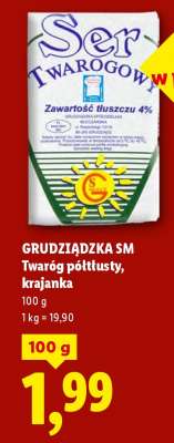 GRUDZIĄDZKA SM Twaróg półtłusty, krajanka