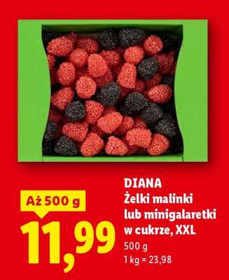 DIANA Żelki malinki lub minigalaretki w cukrze, XXL