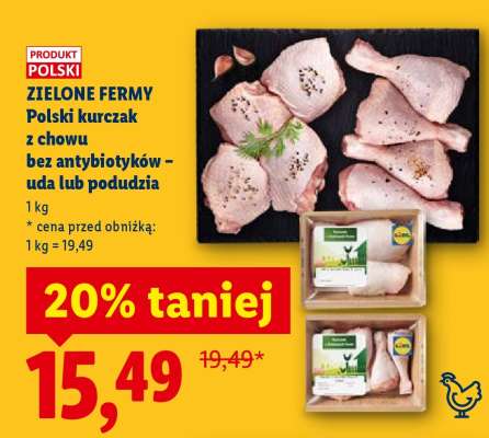 ZIELONE FERMY Polski kurczak z chowu bez antybiotyków – uda lub podudzia