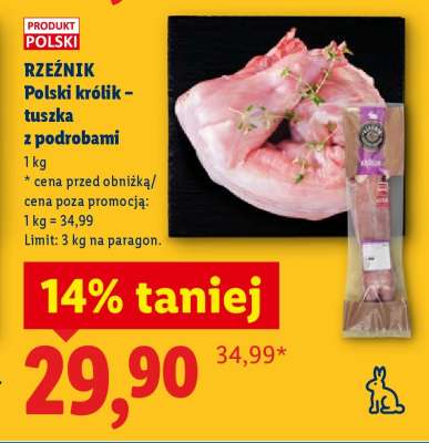 Rzeźnik Polski królik – tuszka z podrobami