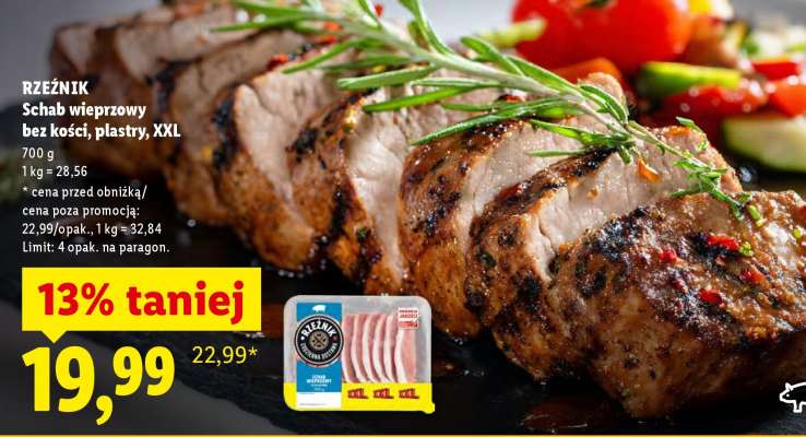 Rzeźnik Schab wieprzowy bez kości, plastry, XXL