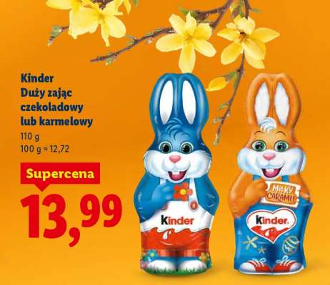 Kinder Duży zając czekoladowy lub karmelowy