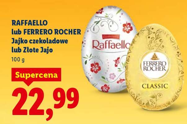 RAFFAELLO lub FERRERO ROCHER Jajko czekoladowe lub Złote Jajo