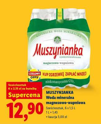 MUSZYNIANKA Woda mineralna magnezowo- -wapniowa